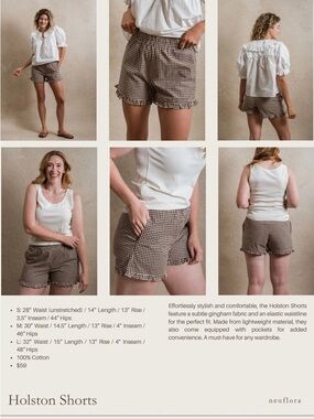 Neuflora Holston Gingham Shorts - Brown